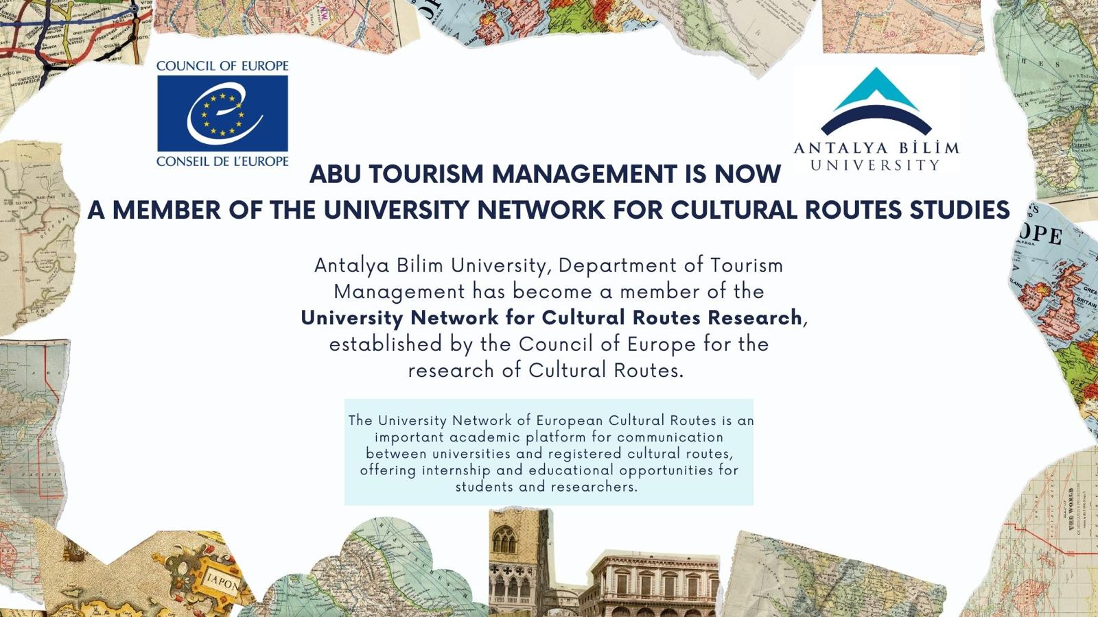 ABU TOURISM MANAGEMENT IS NOW A MEMBER OF THE UNIVERSITY NETWORK FOR CULTURAL ROUTES STUDIES