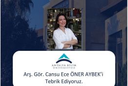 Arş. Gör. Cansu Ece Öner Aybek'in Akademik Başarısı