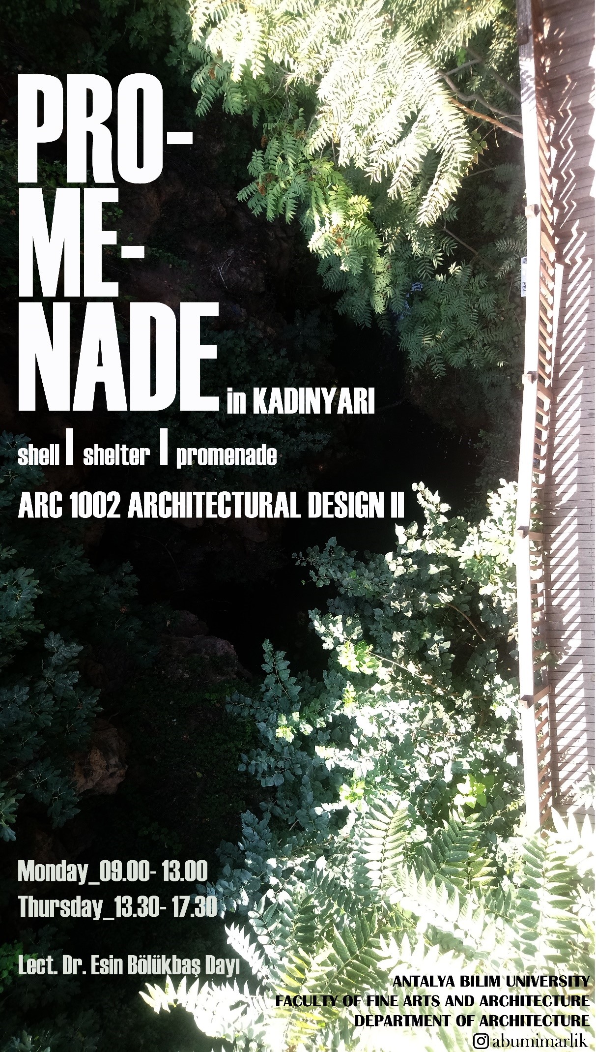 DEPARMENT OF ARCHITECTURE 2020-2021 FALL SEMESTER ARCHITECTURAL DESIGN COURSE SUBJECTS ARE ANNOUNCED