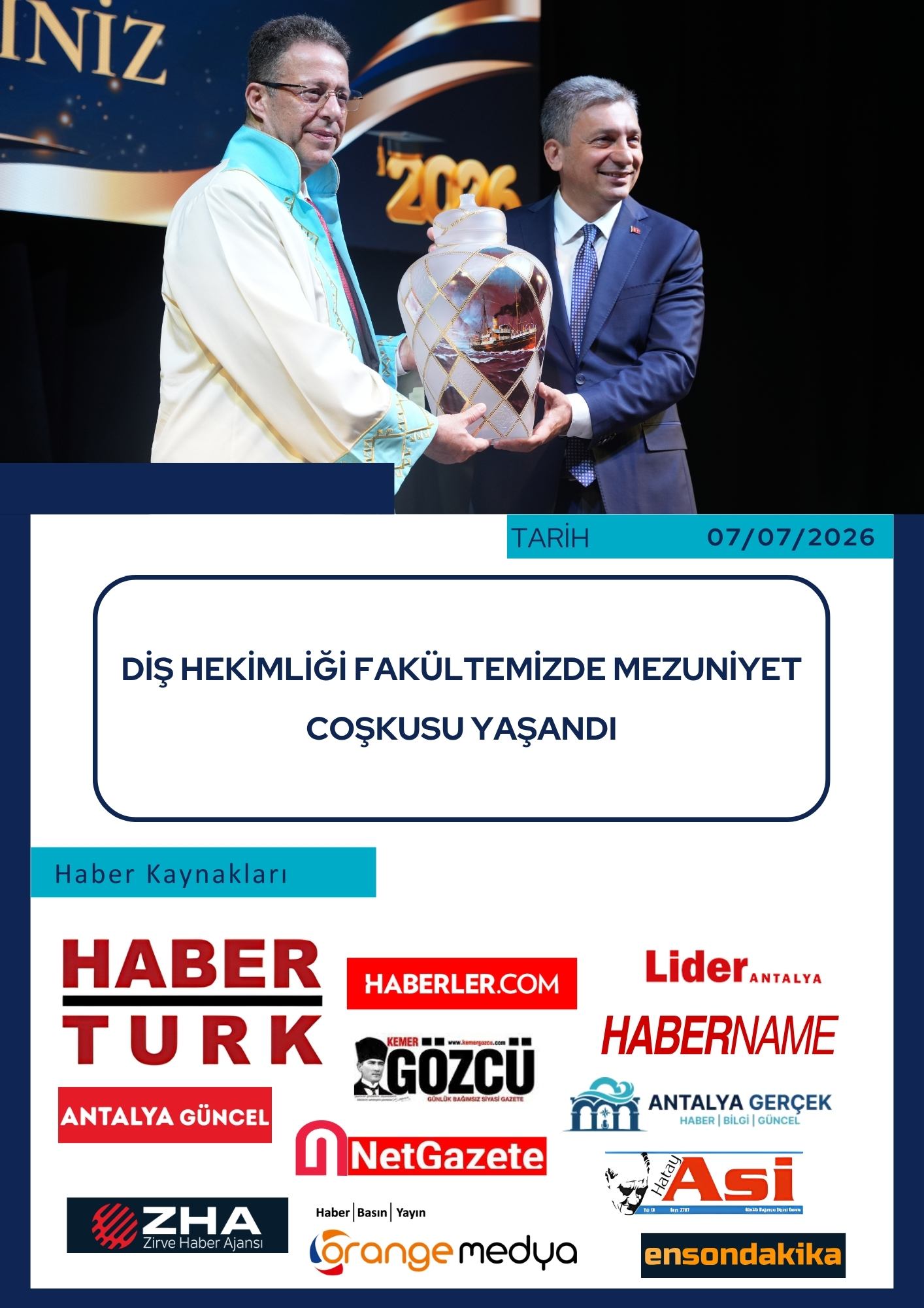 Diş Hekimliği Fakültemizde Mezuniyet Coşkusu Yaşandı