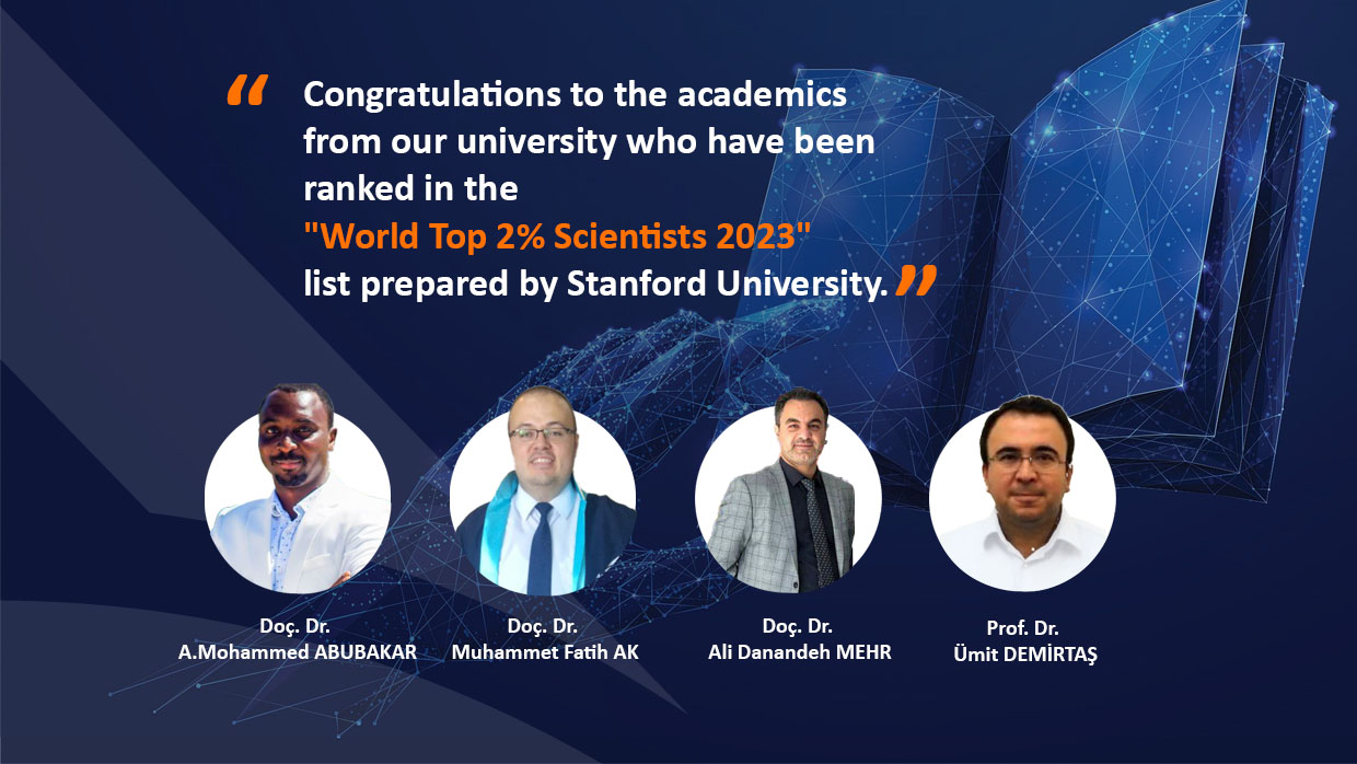 Four scientists from Antalya Bilim University were included in the "World Top 2% Scientists 2023" list.